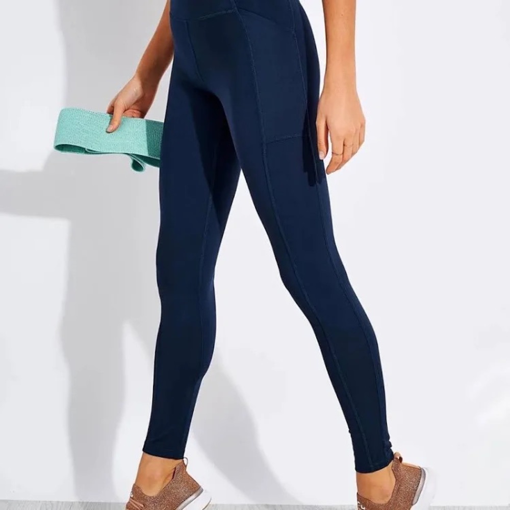 Girfriend Collective Navy Blue  High-Waist Performance Leggings